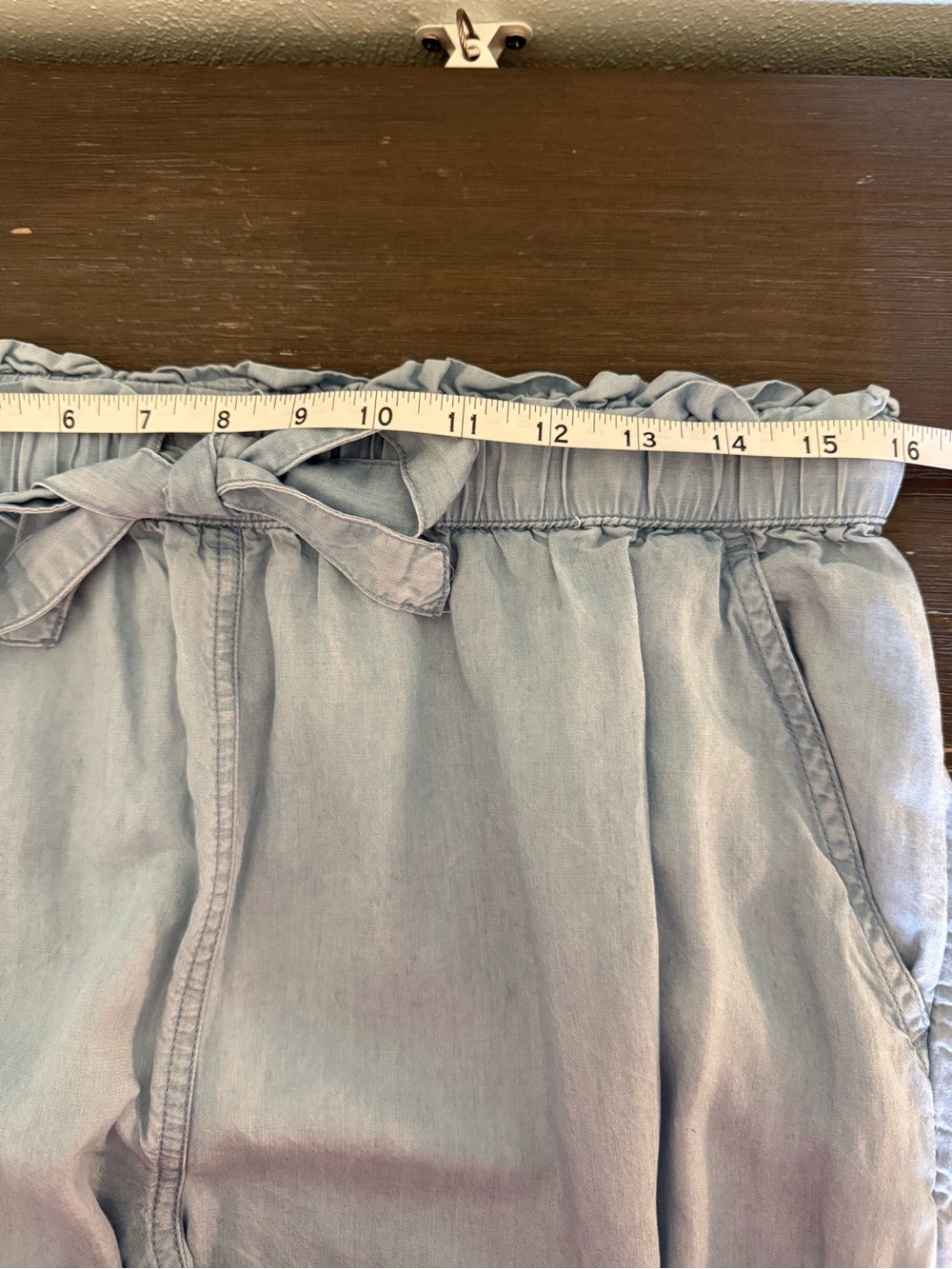 Aerie Chambray Flowy Women's Elastic Waist Cargo Jogger Size L - Picture 6 of 10